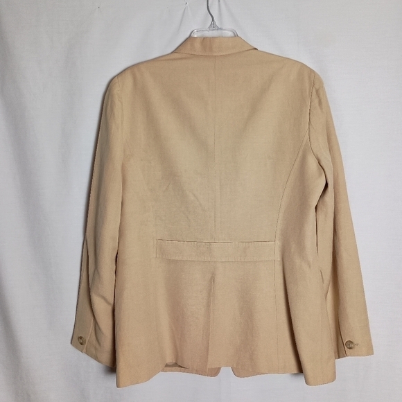 Talbot's Silk & Linen Blend Khaki Colored Pantsuit Size 12 - Picture 3 of 15